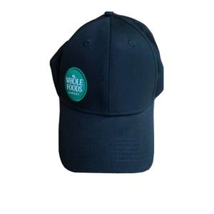 Whole Foods Market Black Cotton Employee Adjustable Baseball Cap Hat